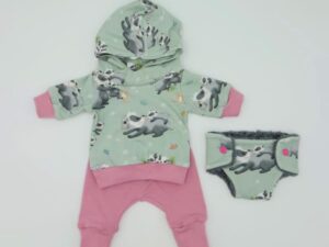 Puppenkleidung (Hoodie, Pumphose und Windel)