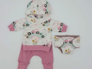 Puppenkleidung (Hoodie, Pumphose und Windel)