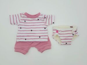 Puppenkleidung (kurzes T-Shirt, kurze Pumphose & Windel)
