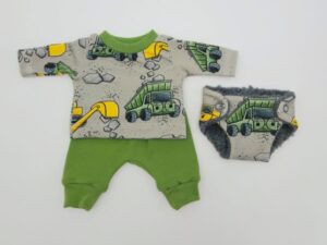 Puppenkleidung (T-Shirt, Pumphose und Windel)