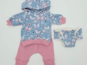 Puppenkleidung (Hoodie, Pumphose und Windel)