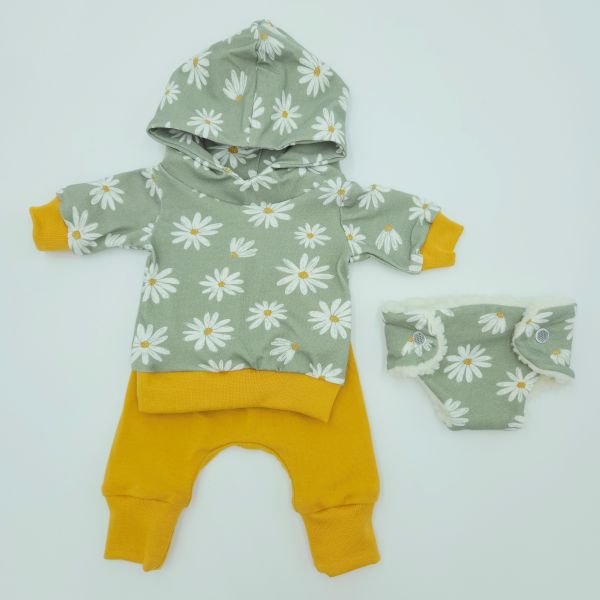 Puppenkleidung (Hoodie, Pumphose und Windel)