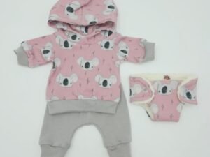 Puppenkleidung (Hoodie, Pumphose und Windel)